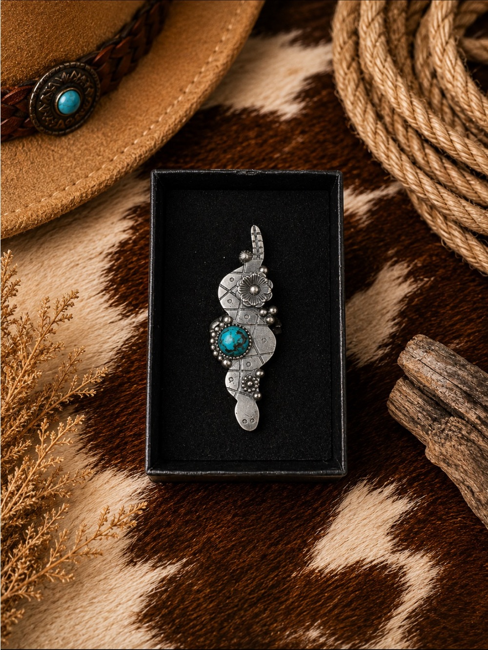 Sterling Silver Turquoise Snake Statement Ring – Southwestern Artisan Style